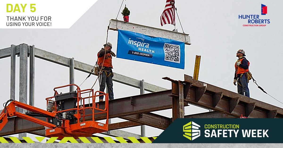 Day 5: Gratitude is in full gear 🙌 #ThankYou for raising your voice, championing safety, and making this week a resounding success! 

Tag us in your photos from this week to be featured on our page 📸💪 #SafetyFirst #WeLISTEN #ConstructionSafetyWeek #HunterRoberts