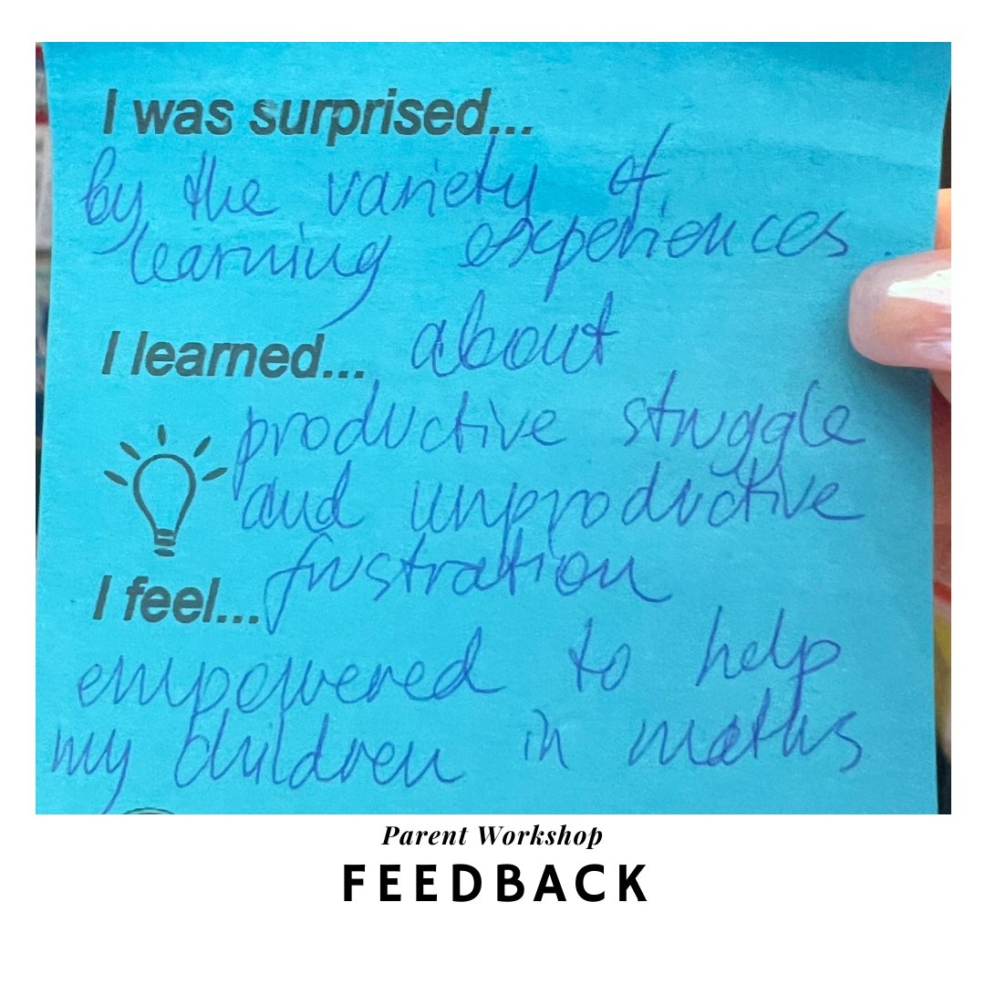 JenniferWathall's tweet image. Parent workshops are key to equipping parents with the tools to support their children&apos;s learning journey at home. Here is the feedback we received after a wonderful parent workshop!

#ParentEngagement #MathEducation #conceptbasedmath #EducationalInnovation #conceptbasedlearning