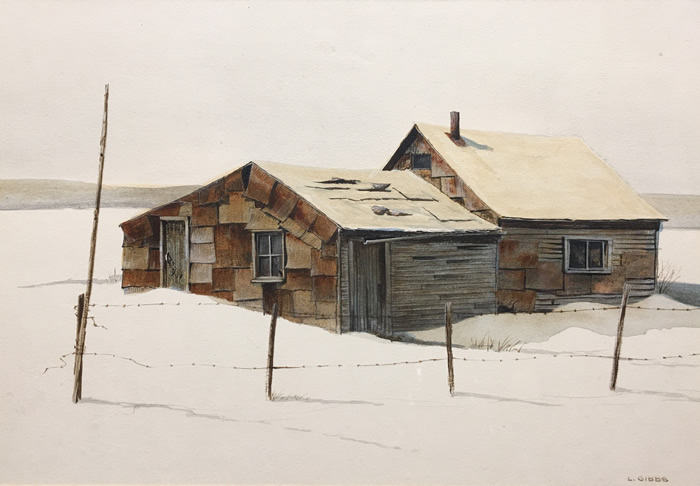 Leonard James Gibbs (Canadian) - Original Watercolour - Winter Farm Landscape. Listed eBay ebay.com/itm/2236929566… #art #fineart #canadianart #artforsale #artcollector #artdealer #toronto