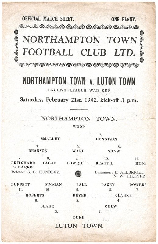 New addition!

Northampton Town v Luton Town - 21st February 1942 - War League

The Cobblers ended up winning 3-0

#ntfc