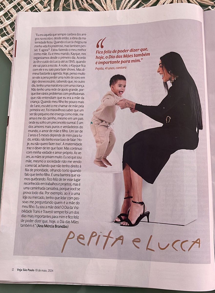 felicidade em compartilhar que também sou capa da @VejaSP ao lado do Lucca e de outras mães incríveis que inspiram muito! feliz demais 🥹❤️