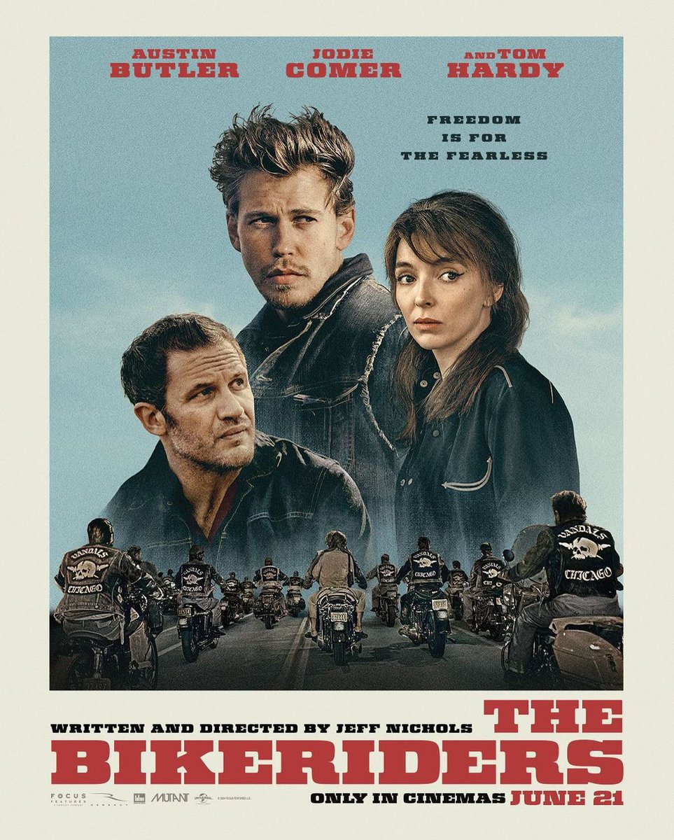 In search of freedom, they became outlaws. Experience THE BIKERIDERS on the big screen, only in cinemas June 21. Starring Austin Butler, Jodie Comer, and Tom Hardy.