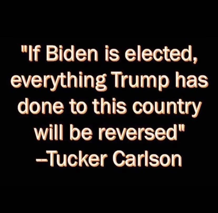 Damn right, Tucker!  You are 100%...CORRECT👍🏽👍🏽👍🏽