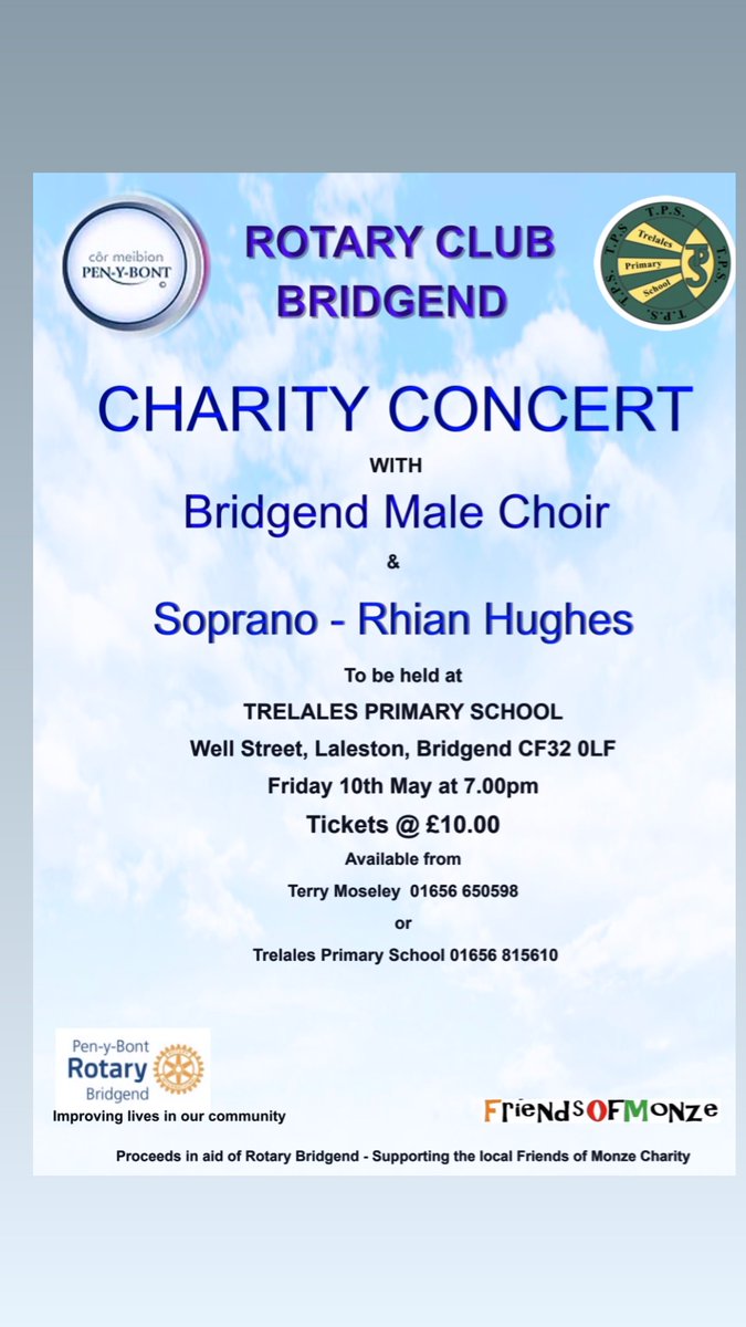 Pob lwc, all the best to @bridgendchoir tonight at the charity concert in Laleston! #malevoicechoir #cormeibion