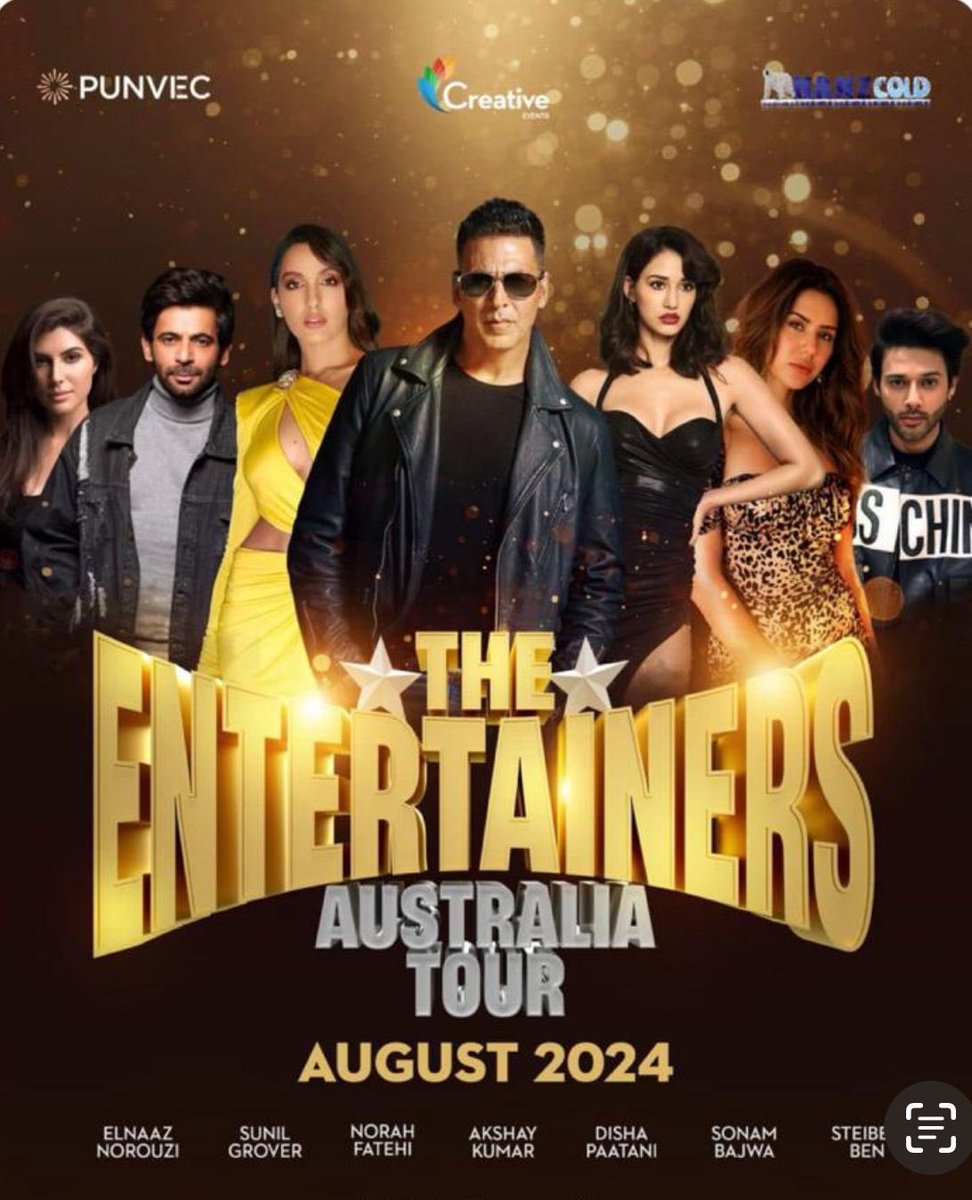 Tutejajoginder's tweet photo. #AkshayKumar is BACK with his ENTERTAINERS TOUR, this time in Australia.

He would be joined by:

#NoraFatehi 
#DishaPatani 
#SunilGrover
#SonamBajwa 
#SteibenBen 
#ElnaazNorouzi 

@akshaykumar https://t.co/Ca1apagcDT