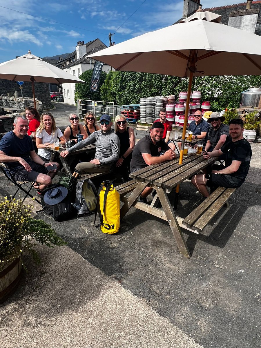 The perfect way to finish. ￼ This group have just completed the Three Peaks challenge organised by ￼Giacom Congratulations to you all￼