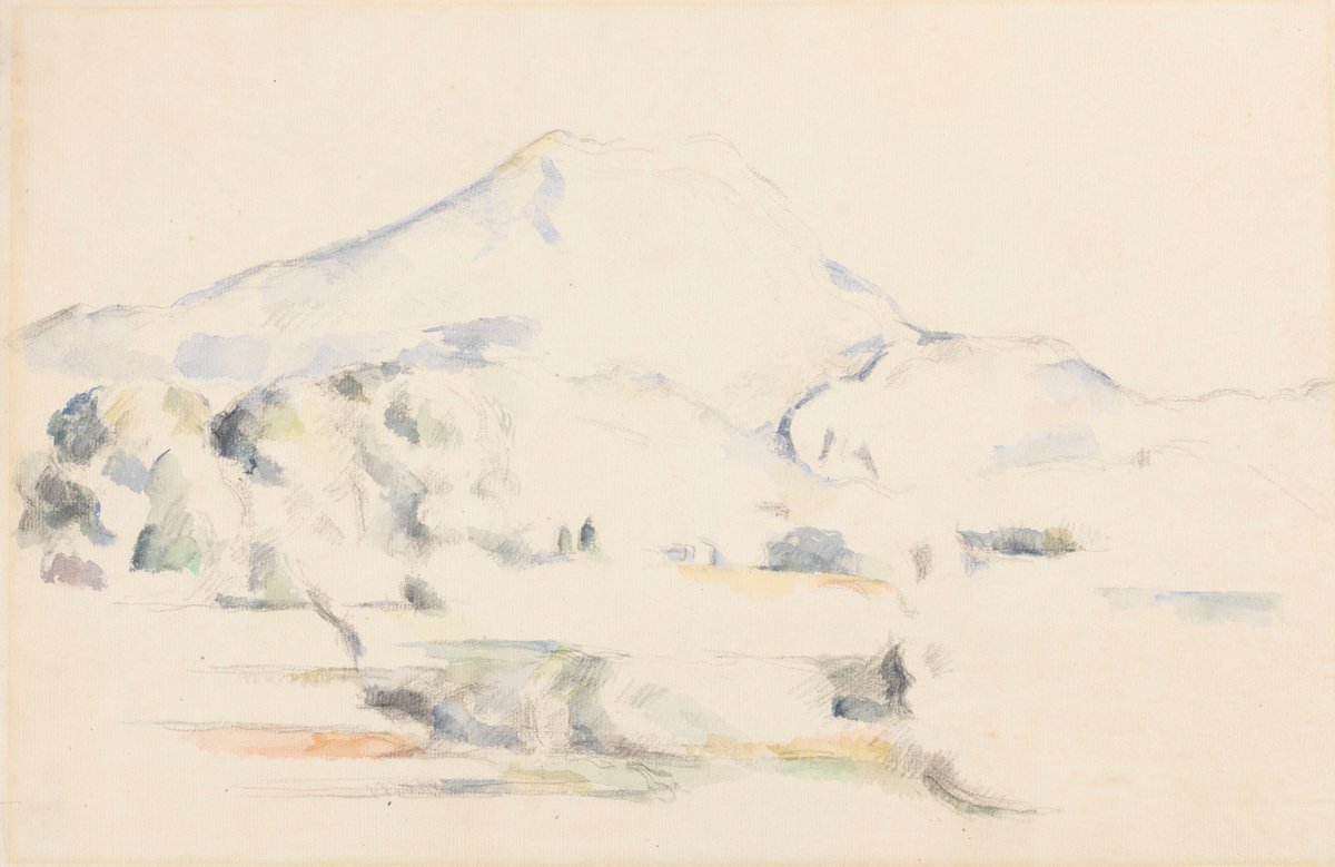 #DidYouKnow that Paul Cézanne produced more than 650 watercolours in his life? This work is of the Montagne Saint-Victoire in the south of France, which he saw as a symbol of his native Provence and a symbol of inspiration throughout his life. 📷 gallerycollections.courtauld.ac.uk/object-d-1932-…