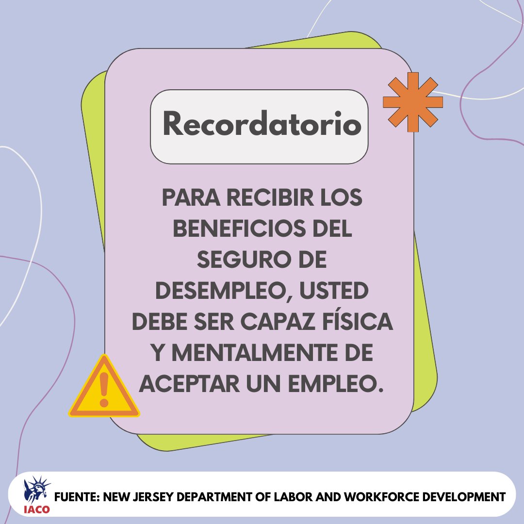 Si no puedes trabajar por enfermedad, lesión, embarazo u otra condición de salud que ocurra más de 14 días después de tu último día laboral en empleo cubierto, podrías ser elegible para recibir beneficios a través del programa de Discapacidad durante el Desempleo (DDU) #nj #njdol