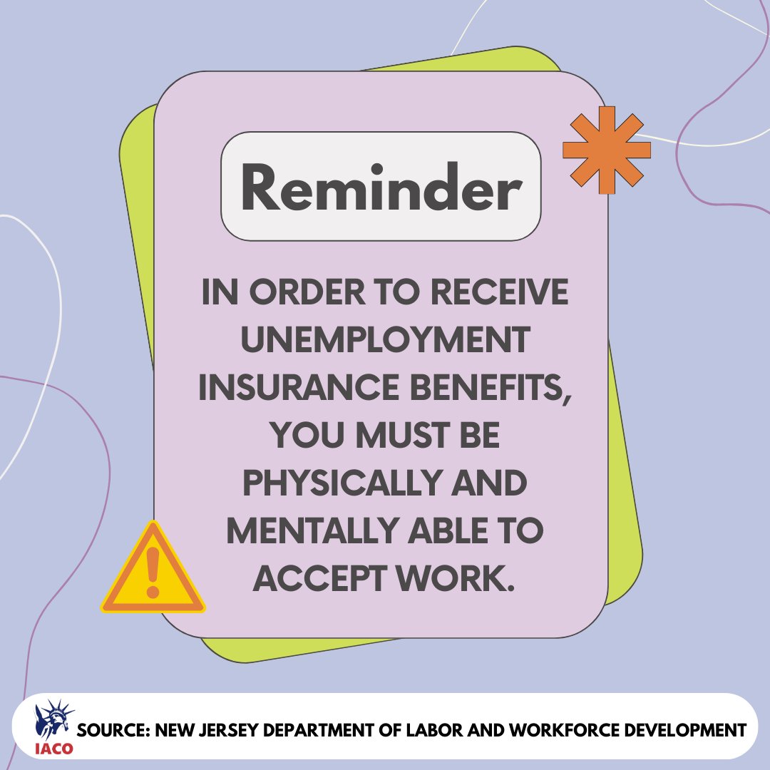 ⚠️ On the contrary, if you can't work because of illness, injury, pregnancy, or another health condition that occurs more than 14 days after your last day of work, you might qualify for benefits through the Disability During Unemployment (DDU) program. #nj #njdol #workrights #ddu