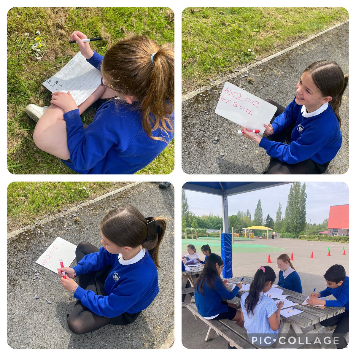 Mrs King’s maths class were working hard using natural resources to help them complete multiplication sums this morning Da iawn pawb! 🤩#outdoorlearning #outdoormaths #ambitiouscapablelearners
 #TeamGwenfro