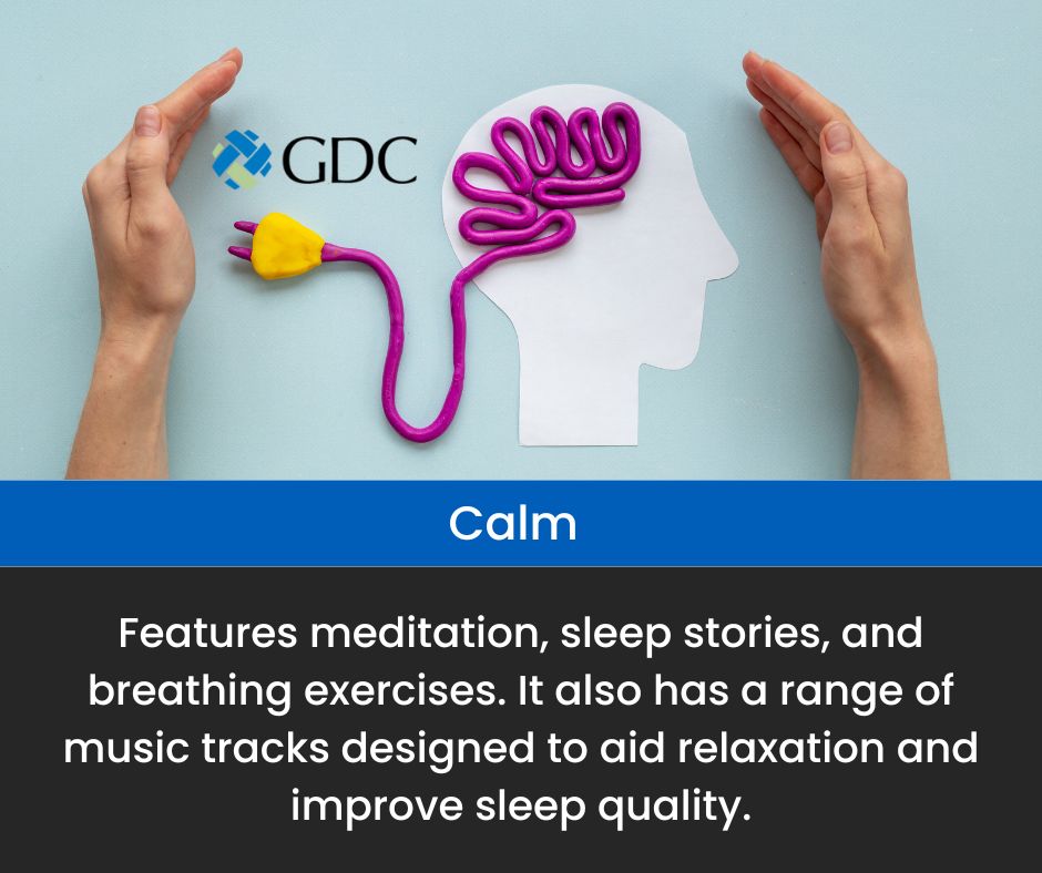 Harness tech for better mental health with Calm! 🧘‍♂️🎶 Meditations, sleep stories, and relaxing tunes to help you de-stress and sleep better. Start your journey to a calmer mind today! #TechForWellness #CalmApp