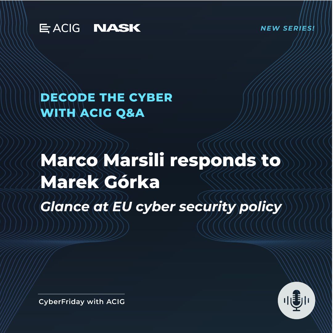 HumanCentric #CyberFriday Q&A with #ACIG editor-in-chief Marek Górka @AcigJournal @NASK_pl acigjournal.com/Marek-Gorka-pi…