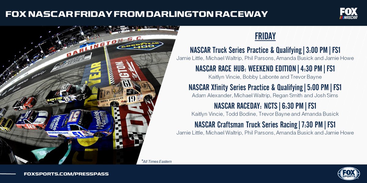 NASCAR's annual 'Throwback Weekend' kicks off today at Darlington Raceway, highlighted by the @NASCAR_Trucks Series race under the lights. @NASCARONFOX | @TooToughToTame