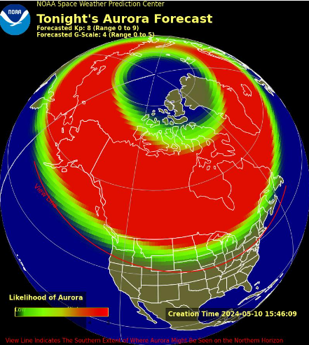 Travellers flying in and out of Toronto Pearson this weekend may be in for a rare treat this weekend - catching sight of an aurora borealis! The National Oceanic and Atmospheric Administration is forecasting a severe solar storm for tonight, which causes the geomagnetic storms…
