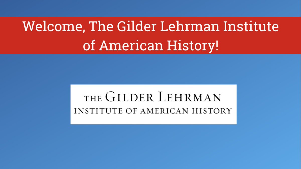 Welcome The Gilder Lehrman Institute of American History to #CivXNow! @Gilder_Lehrman promotes the knowledge and understanding of American history through educational programs and resources. bit.ly/3Uzyyub