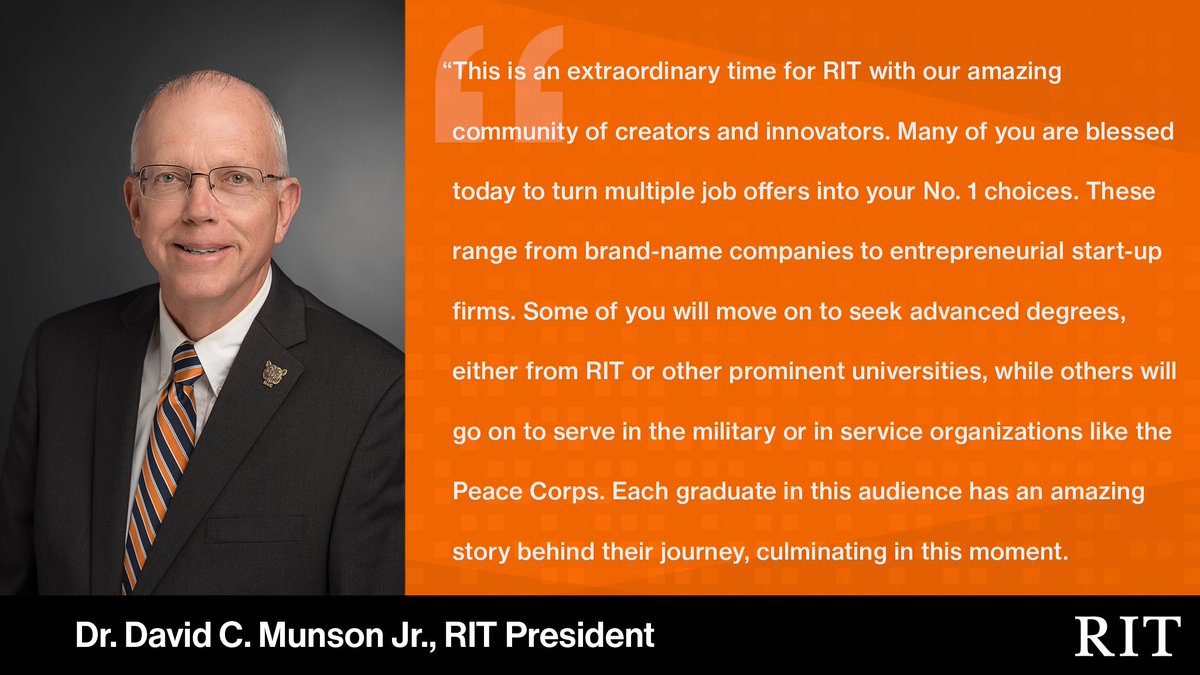 .@RITPresident on the extraordinary times our graduates have faced. #RITGrad