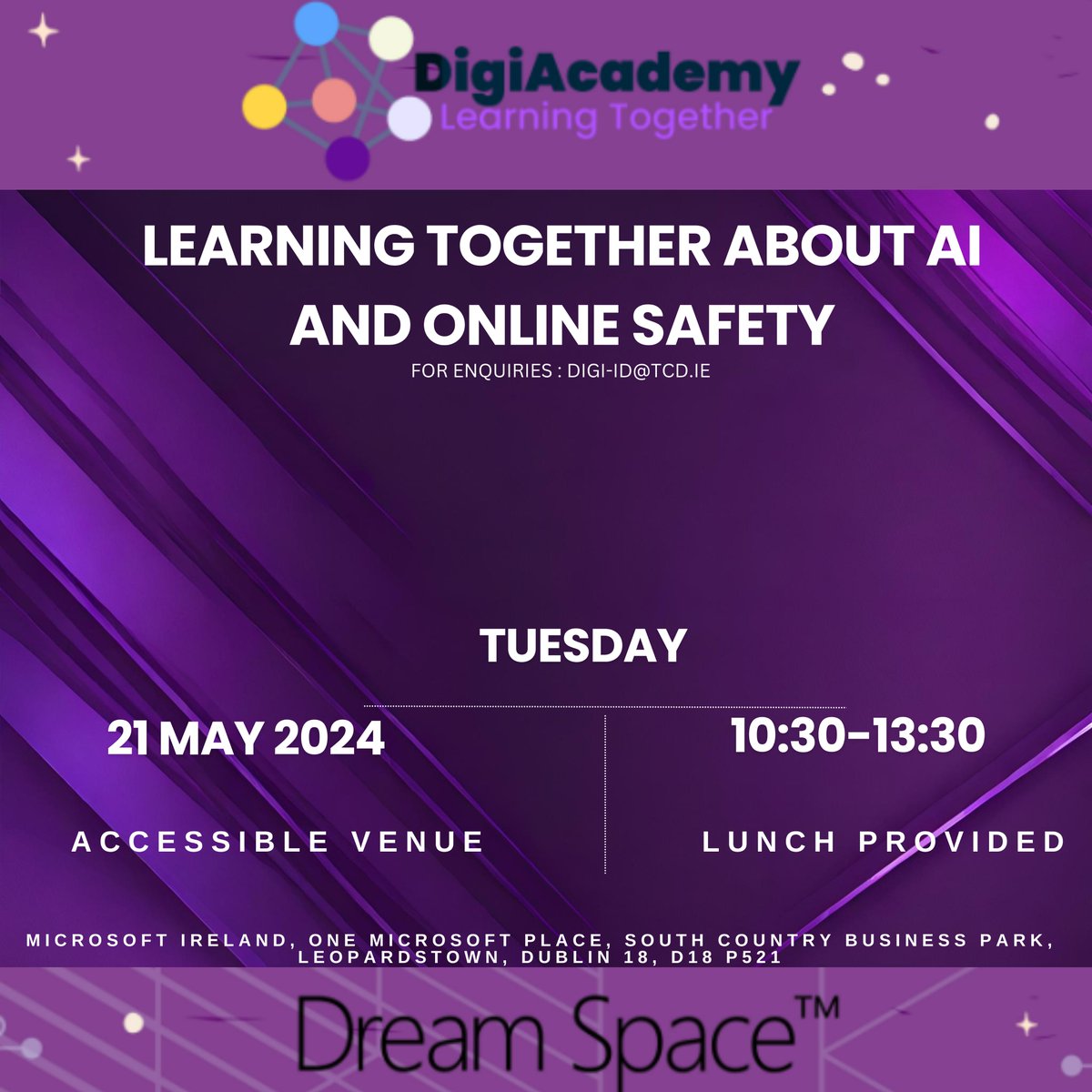 🎉Join us for a transformative experience in #inclusiveeducation. Learn about our ground-breaking resources, meet our teachers, and explore interactive activities on #onlinesafety and #AI at #MSDreamSpace. Save the date: 21 May 2024, 10:30AM-13:30PM. Lunch provided! 🍕