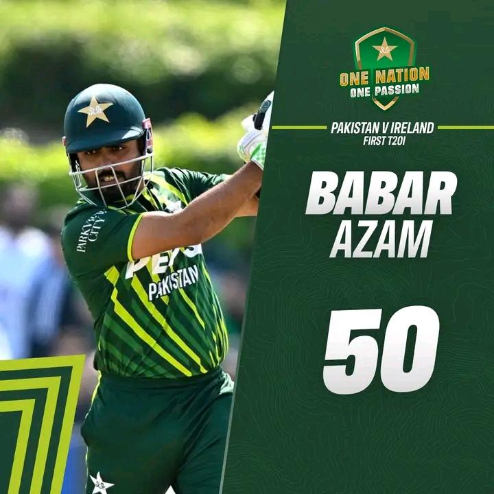 3️⃣5️⃣th T20I fifty for Pakistan captain Babar Azam 🫡

#IREvPAK | #BackTheBoysInGreen