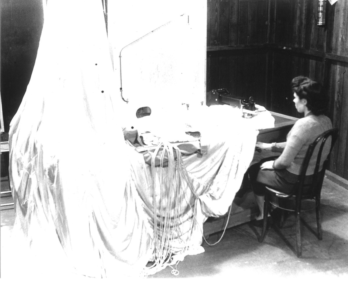 🔎📜 It’s #ExploreYourArchiveDay so we're delving into the history of British Celanese, a pioneering chemical company known for their synthetic fibres. Here’s a glimpse of a woman inspecting parachute fabric. Keep an eye out for our upcoming Celanese exhibition. @ARAUK_IE