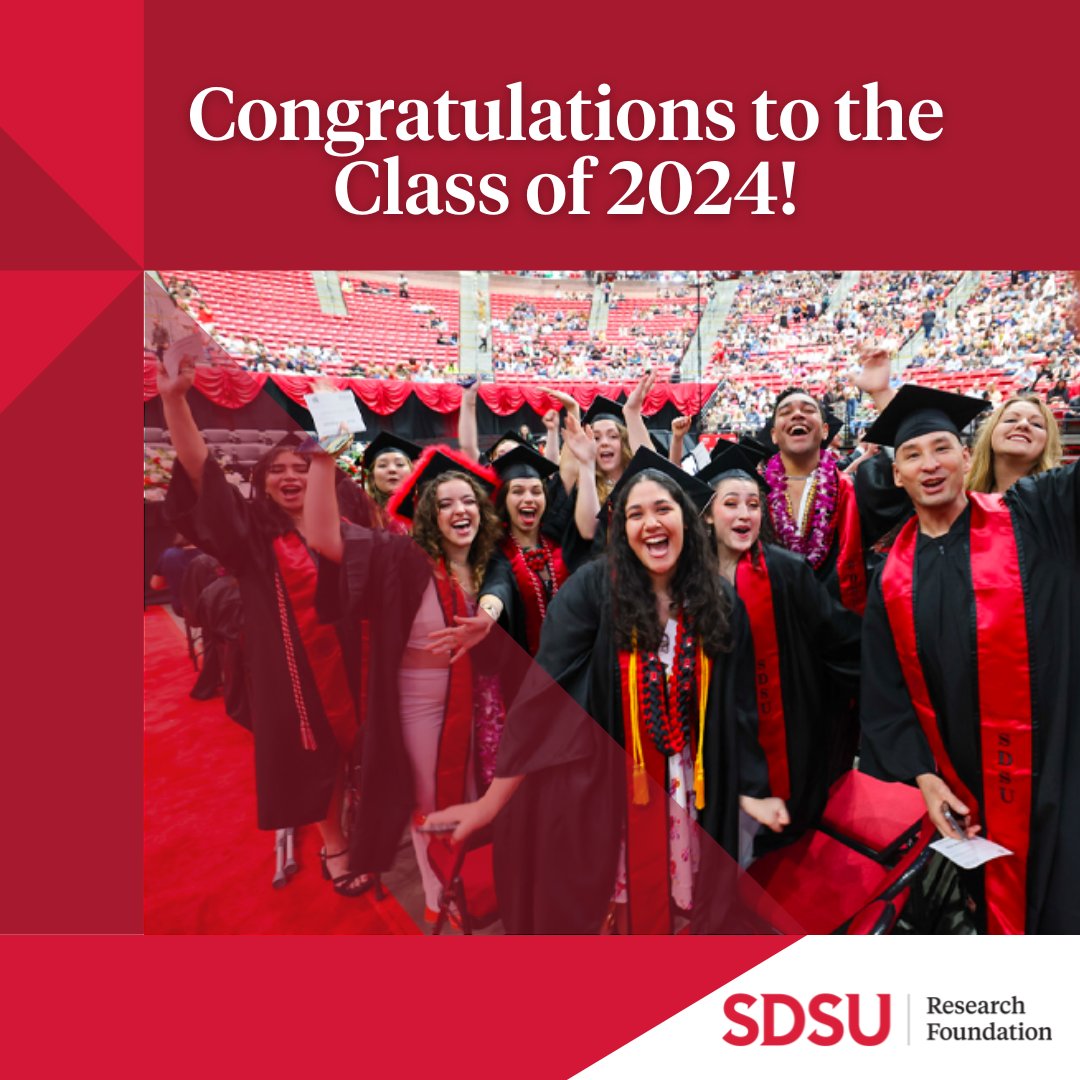 Commencement weekend is finally here!🎓❣️ Graduation is not the end of learning; it's the beginning of a lifelong pursuit of knowledge and wisdom. May you continue to explore, innovate, and strive for greatness. Congratulations to the @SDSU Class of 2024! tiny.cc/7fg1yz