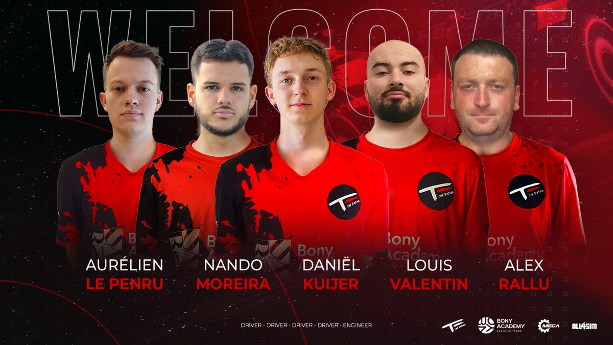🚨ANNOUNCEMENT 🚨

We are thrilled to announced the arrival of five new talents into Tomas Enge Simracing of the <a href="/EASPORTSF1/">EA SPORTS F1</a> roster. These men are all very talented and experienced lots of successes in their previous team - and will play an instrumental role in helping us reach