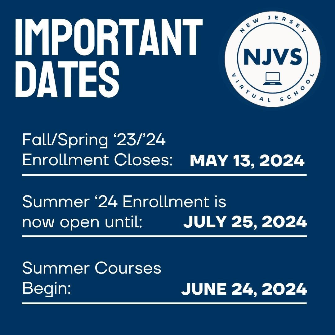 Summer '24 Enrollment is now Open!! ⛱️ 📚 NJVS Students had an 89% passing rate in summer '23 🤯👏 Visit 👉njvs.org to learn why #NJVS is your #1 summer school solution #OnlineLearning #MOESC @DrGeorge_MU @DrGrayMorales @moescnj