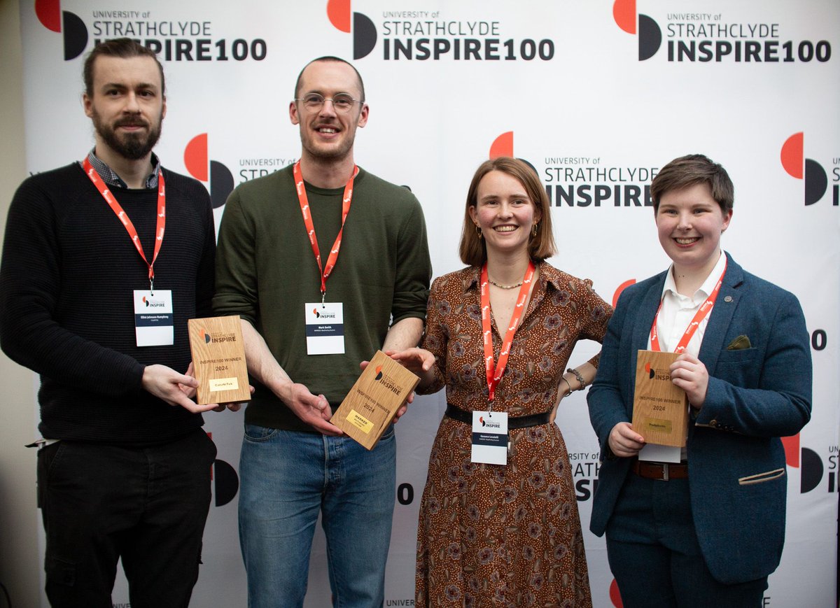 .@UniStrathclyde -led companies pitched their businesses to an audience of entrepreneurs, investors & experts for a share of £17,500 prize funding in the bi-annual @StrathInspire 100 event tinyurl.com/55nrpb54