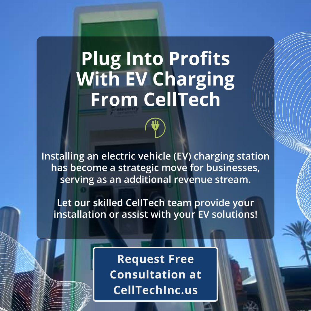 CelltechCorp's tweet image. Ready to upgrade your charging game? CellTech specializes in #EV solutions, offering conduit installs, grounding wire setups, and charge station maintenance. Reach out for a consultation today! #FutureTech #SustainableBusiness 🔌