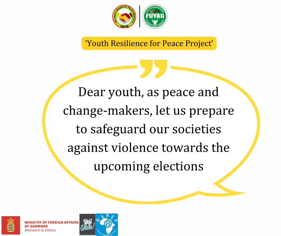 @EmbassyOfDenMark
<a href="/WANEP_Ghana/">WANEP-Ghana</a> 
<a href="/yeflgh/">YEFL-Ghana</a> 
<a href="/NRYN_GH/">Northern Regional Youth Network</a> 
<a href="/FUYAG/">嚢</a>
#YR4P #YouthForPeace
