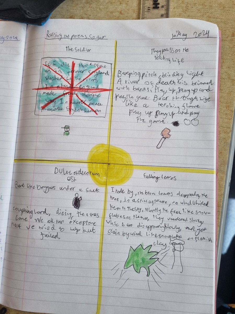 SecondaryEng's tweet image. Introducing year 7 early to the notion of revision... their assessment will be on one of four poems - so a soft launch on how to prepare for all eventualities was necessary. 🧠♻️ #revision #metacognition #ukedchat #teamenglish