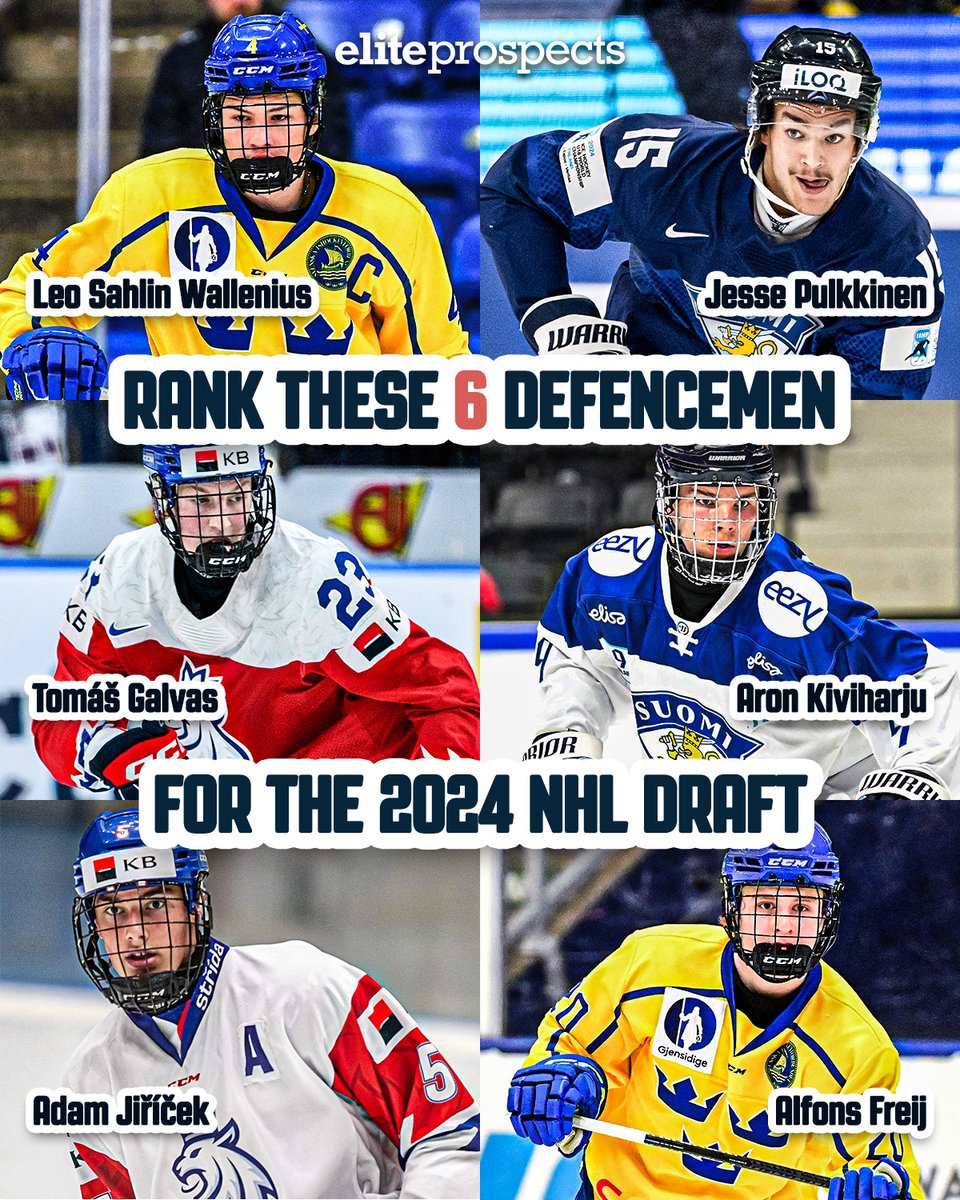 Time to put your scout's hat on again.. how would you rank these 6 European defencemen for the #2024NHLDraft?