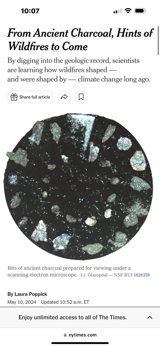 Article in the New York Times referencing our #wildfire paper with <a href="/Fiafossil/">Sofie Lindström</a> in the journal Evolving Earth <a href="/sciencedirect/">Elsevier | ScienceDirect</a>  
nytimes.com/2024/05/10/sci…