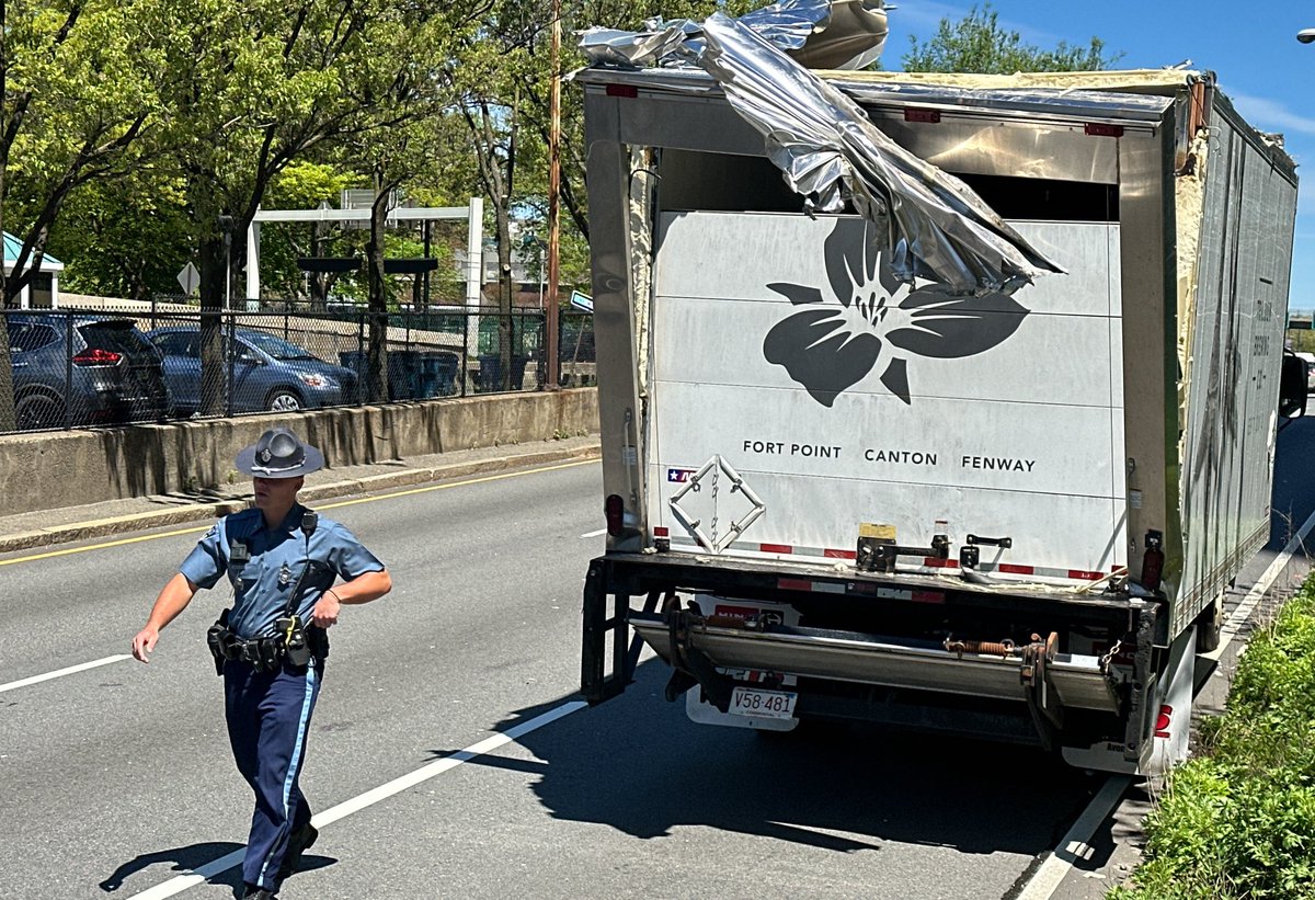 Happening Now. Traffic Alert- #Boston. Another truck has struck a Storrow Drive bridge. This bridge-strike happened a few minutes before noon. This is Storrow Drive eastbound, adjacent liberty hotel. 📸⁦@pictureboston⁩