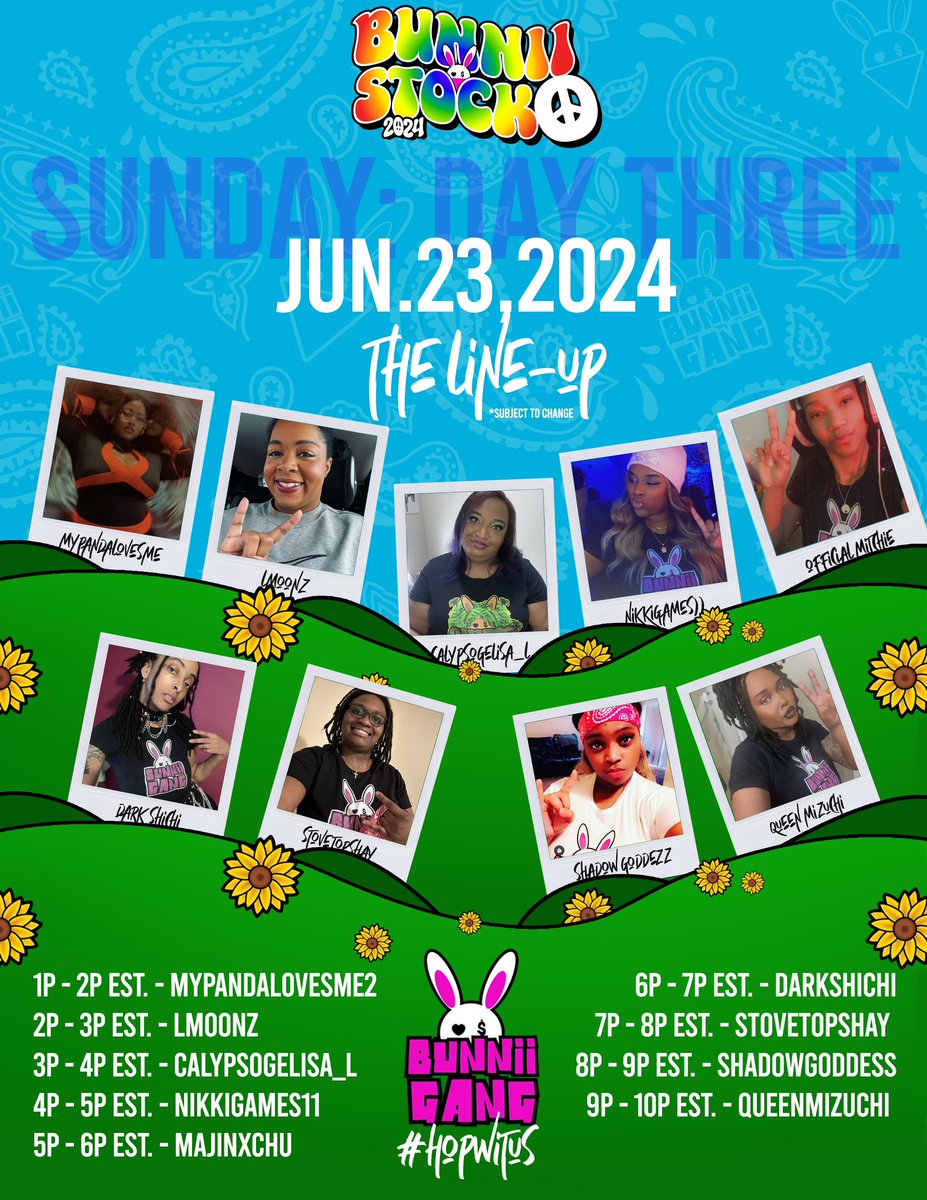 The moment that everyone been waiting for @bunniigang announced their kick off for bunniistock2024 here’s the bunniis that’s pulling up we would love to see you all there