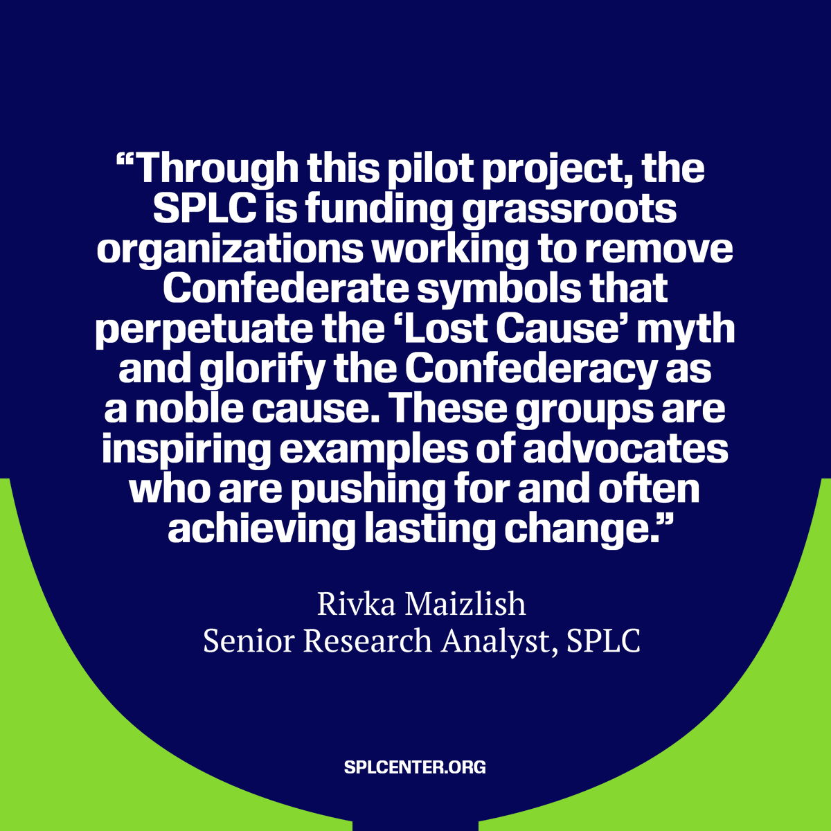 Together, we can #RemoveConfederateSymbols from our public spaces – one monument or symbol at a time 💪. And the SPLC's newly awarded grants can help ⬇️ Read how the Committee for Justice, Equality, and Fairness is using the funds🔗: bit.ly/3WAbxdc