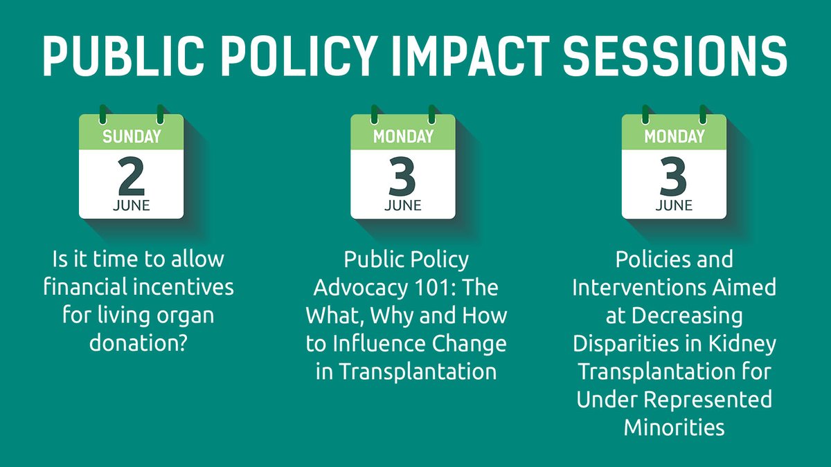 As a representative of the medical field and transplantation, it's important for you to stay abreast of the latest updates on public policy. Don't miss these Public Policy Sessions at ATC 2024. See the entire IMPACT Session Schedule: bit.ly/3WvXEgd