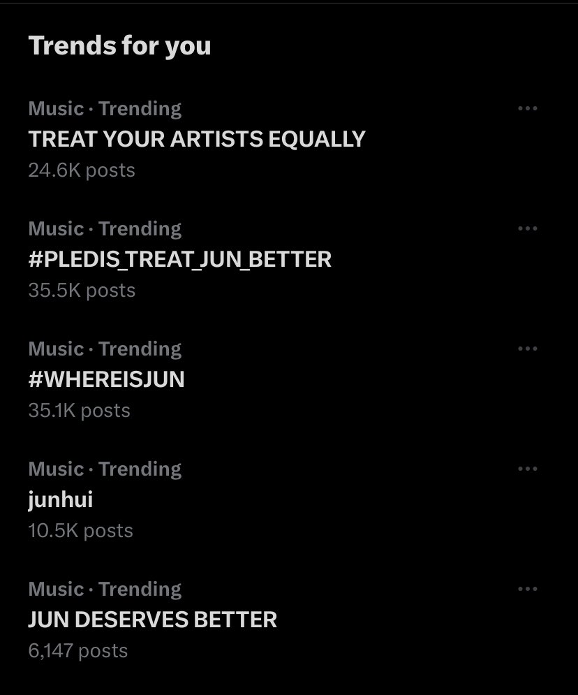 I don’t like this kind of tweet begging for a proper treatment where they should do but seeing this trend being loud for Junhui for treating him equally. Hopefully they will hear us thank you carats. No member left behind 
#WHEREISJUN
#SVTIS13
#PLEDIS_TREAT_JUN_BETTER
<a href="/pledis_17/">세븐틴(SEVENTEEN)</a>