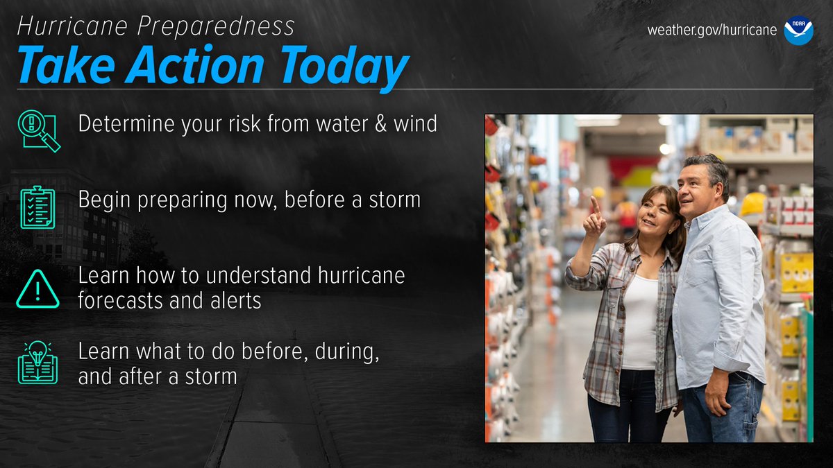 Are you ready for hurricane season? Take action TODAY to be better prepared for when the worst happens. Even if you feel ready, there may be additional things you could do or learn. #HurricanePrep #HurricaneStrong noaa.gov/take-action-to… #HurricanePrep #HurricaneStrong