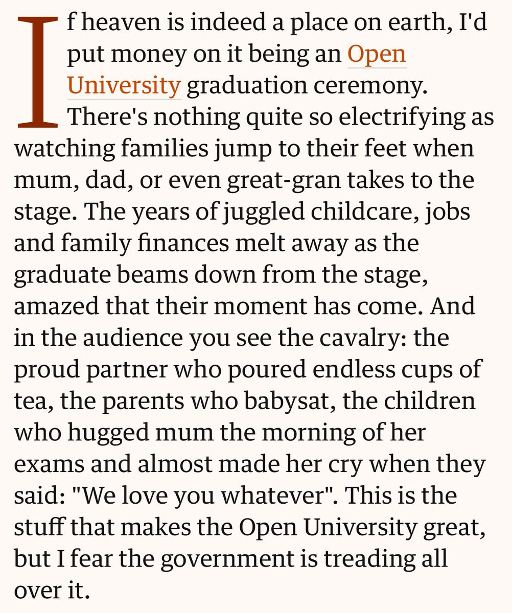 The loss of cheaper degrees via Open University has, to my mind, been one of the biggest losses in education of the past 14 years. I’ve written about it repeatedly: theguardian.com/education/2013…