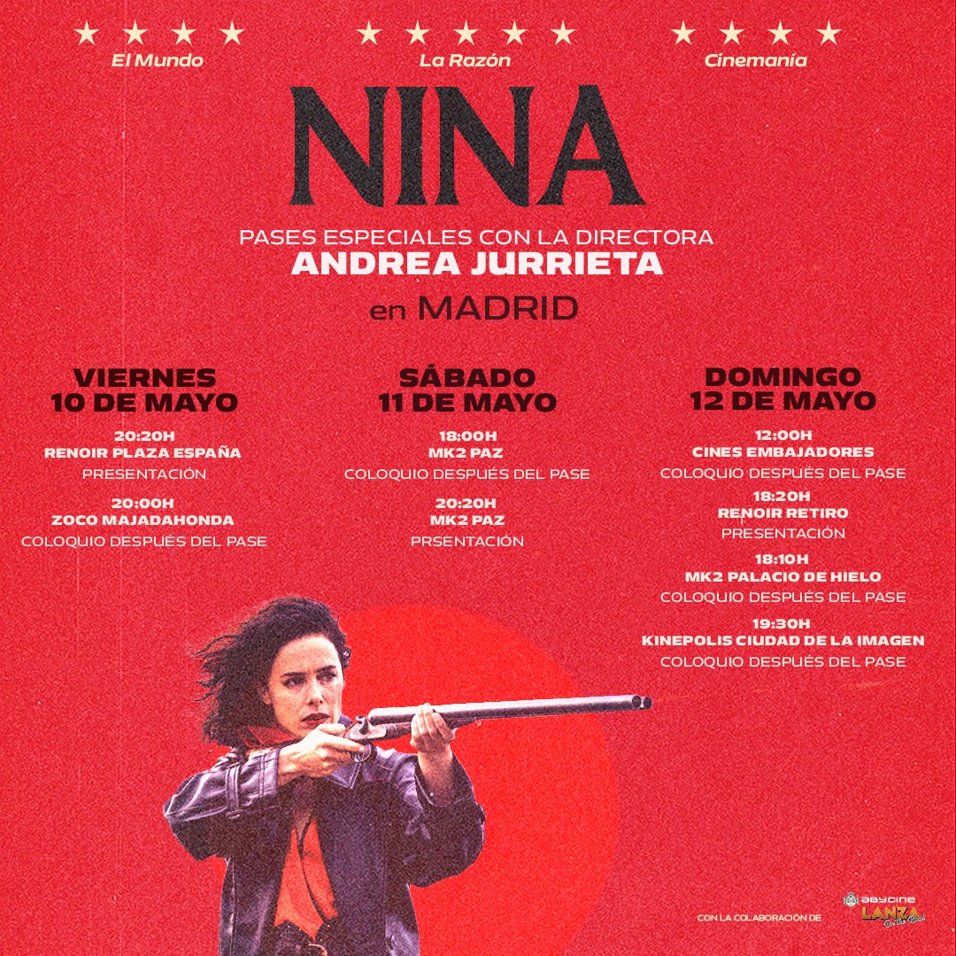 Hoy por fin llega #Ninalapelícula a los cines!! A disfrutarla!! Y si quieres saber más, este fin de semana tienes todas estas citas con su directora @NinaOlvido #todosalcine