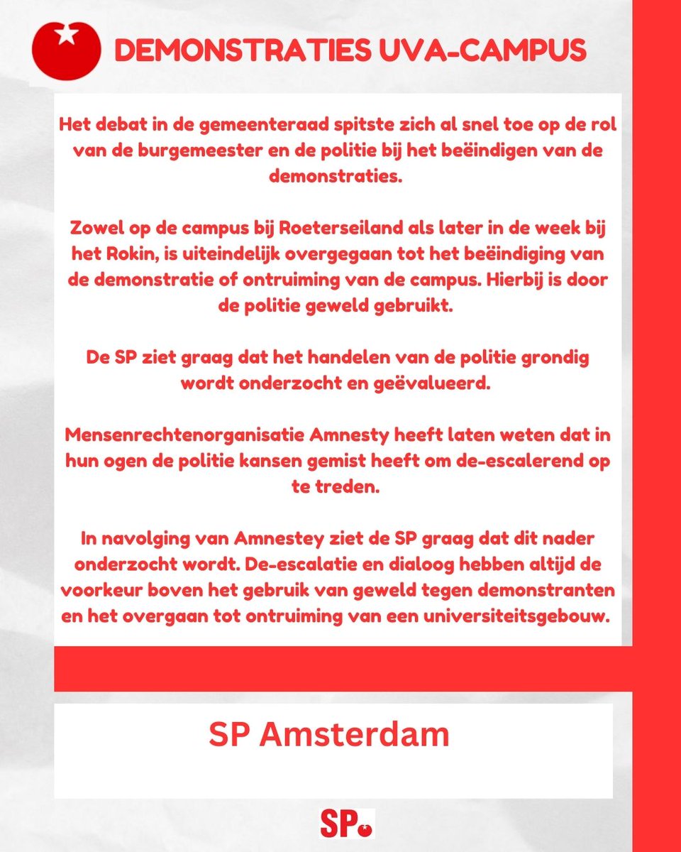SP_Amsterdam's tweet photo. #uvaprotest #raad020 #AMSTERDAM #spoeddebat https://t.co/Uqkwb7UCFa