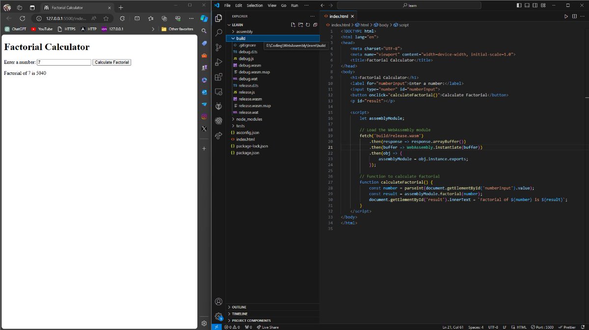 Heshantk's tweet image. I tried WebAssembly for the first time with AssemblyScript. I kind of like it. #webassembly #assemblyscript @AssemblyScript