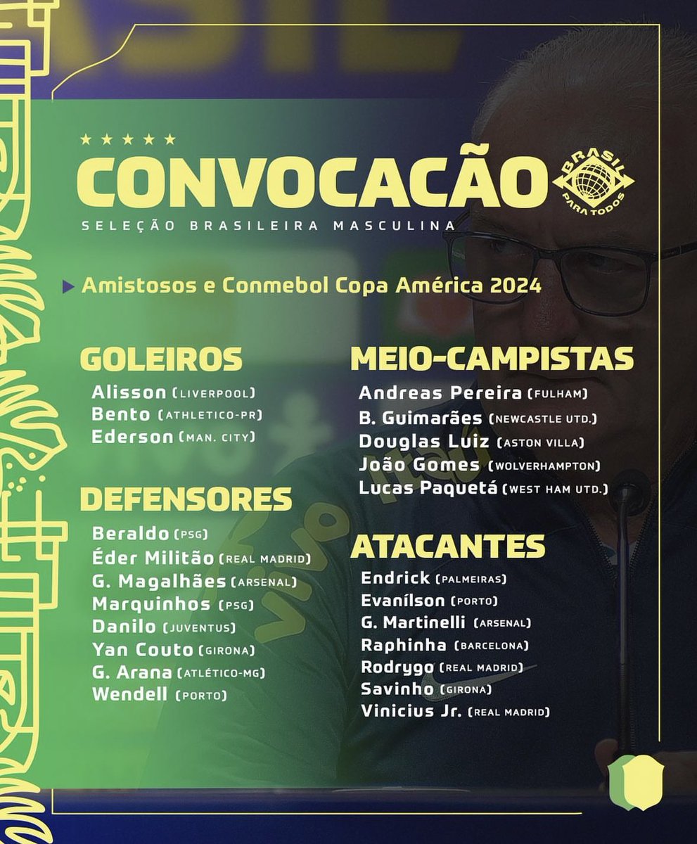 🇧🇷 Congratulations to Newcastle United's Bruno Guimarães who has been selected for Brazil's Copa America squad this summer 👏🏿 VERY WELL DESERVED 🖤🤍 Sadly no place for Joelinton this time due to his injury woes. However, replacements can be made for a while yet! #NUFC…