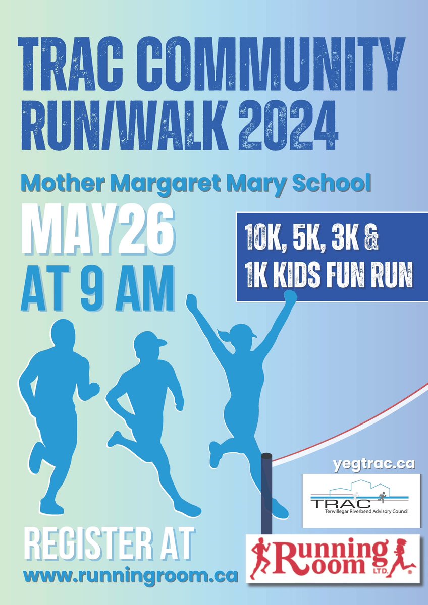 The TRAC Community Run/Walk is May 26. I would encourage anyone who is interested to register if you haven't already! Follow this link: raceroster.com/events/2024/87… #yegcc #TRAC