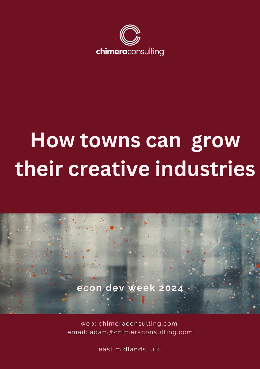 Chimera Consulting (@chimeraconsult1) on Twitter photo #EconDevWeek
We have recently supported 3 English towns aiming to grow their creative industries through econ dev research and analysis.
If you'd like to know more and lessons learned, please get in touch. #EconDevWeek
We have recently supported 3 English towns aiming to grow their creative industries through econ dev research and analysis.
If you'd like to know more and lessons learned, please get in touch.