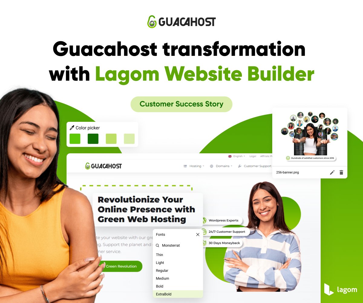 💚 Explore Guacahost success with our products! 
⭐They call Lagom a 'visual revolution' for hosting sites, enhancing design and usability. 
Learn more: lagom.rsstudio.net/customer-succe… 

#WHMCS #Hosting #Lagom #WebsiteBuilder #CMS #Template #WebHosting #design