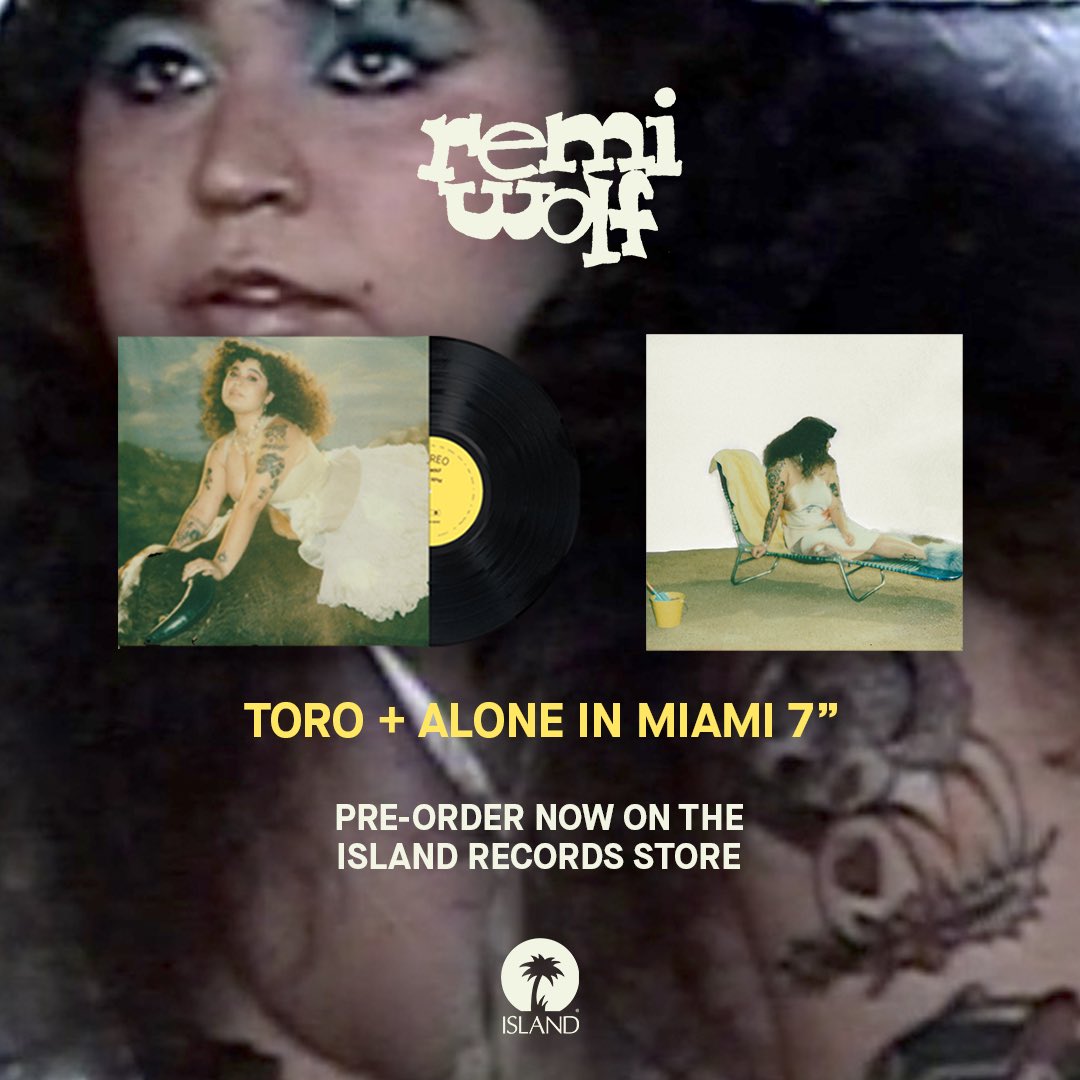 Grab your 7” vinyl for @remiwolf’s “Toro” and “Alone in Miami” before they’re gone 👀 store.islandrecords.com/products/remi-…