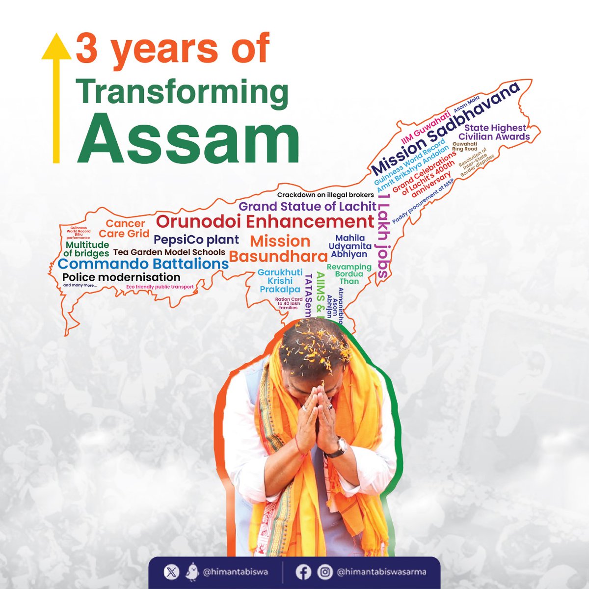 On May 10, 2021 we embarked on a journey to transform Assam and take it to the next league of development with the blessings of the people and guidance of Hon'ble Prime Minister Shri @narendramodi ji. As we complete 3yrs today, I reiterate our commitment to build a Viksit Assam!