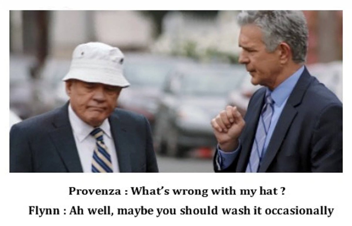 #FBF You really need an intervention with your bucket hat Provenza. Are you jealous Flynn? Many women love my hat 😁😁 #MajorCrimes S2E4 “I, Witness” Happy #ProFlynnza Friday! #LtProvenza #LtFlynn #DynamicDuo #GWBailey #TonyDenison @MajorCrimes_TV