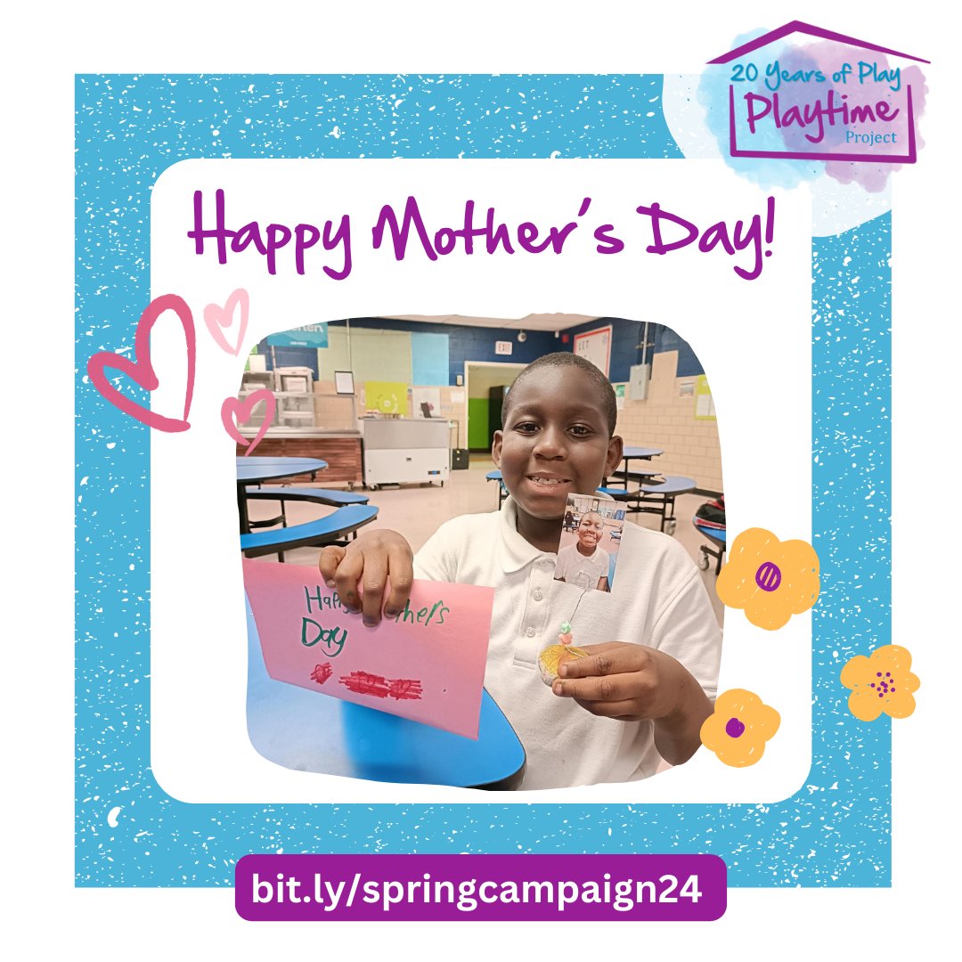 ProjectPlaytime's tweet image. #HappyMothersDay to all the wonderful moms &amp;amp; caregivers! You are appreciated and loved. A donation, of any amount, can be a great way to honor the mom or caregiver in your life. bit.ly/springcampaign… #SpringIntoPlaytime #playequity #playtimeproject #housinginsecurity